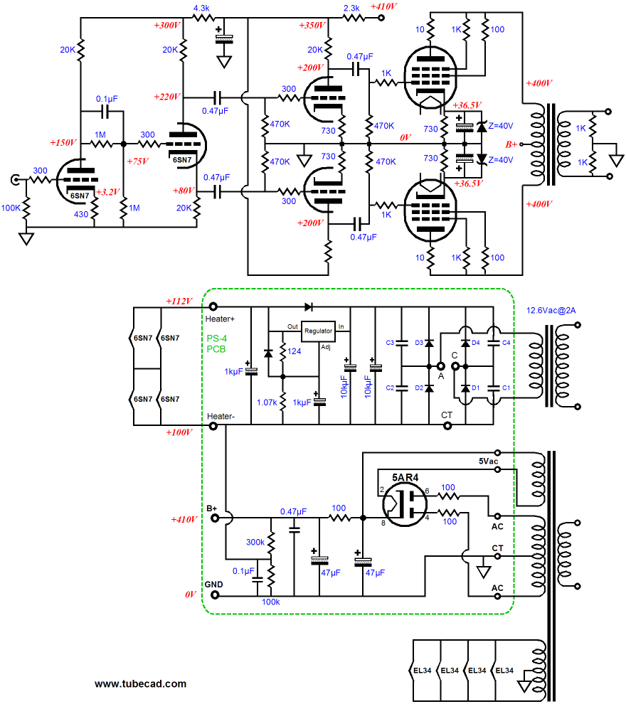 El Push Pull Amplifier Schematic